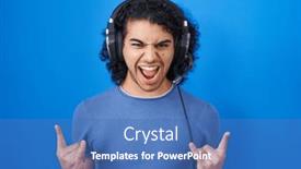  Presentation with rock music - Slides featuring hispanic-man-with-curly-hair background and a teal colored foreground