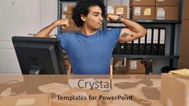  Presentation with curly hair - Presentation design consisting of hispanic-man-with-curly-hair background and a  colored foreground