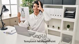  Presentation with eyesight - Slide set with hispanic-man-with-curly-hair background and a light gray colored foreground