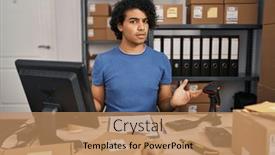  Presentation with curly hair - Presentation theme having hispanic-man-with-curly-hair background and a  colored foreground