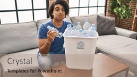  Presentation with puffing - Slides featuring hispanic-man-with-curly-hair background and a coral colored foreground