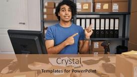  Presentation with curly hair - Presentation theme with hispanic-man-with-curly-hair background and a  colored foreground