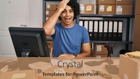  Presentation with memory - PPT theme consisting of hispanic-man-with-curly-hair background and a  colored foreground