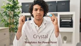  Presentation with upset - Slides having hispanic-man-with-curly-hair background and a  colored foreground