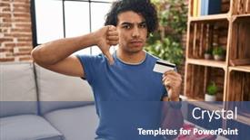  Presentation with negative - Slide deck having hispanic-man-with-curly-hair background and a ocean colored foreground