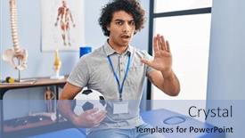  Presentation with curly hair - Theme consisting of hispanic-man-with-curly-hair background and a  colored foreground