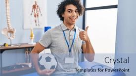  Presentation with curly hair - Presentation theme featuring hispanic-man-with-curly-hair background and a  colored foreground