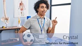  Presentation with curly hair - Theme enhanced with hispanic-man-with-curly-hair background and a  colored foreground