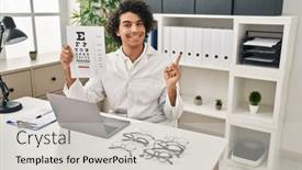  Presentation with curly hair - Presentation design consisting of hispanic-man-with-curly-hair background and a  colored foreground