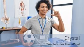  Presentation with curly hair - Slide deck consisting of hispanic-man-with-curly-hair background and a  colored foreground