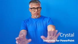  Presentation with forbidden - Theme enhanced with hispanic-man-with-grey-hair background and a cobalt blue colored foreground