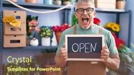  Presentation with laser epilation and cosmetology hair - Slides consisting of hispanic-man-with-grey-hair background and a tawny brown colored foreground