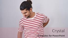  Presentation with long hair man - PPT theme featuring hispanic-man-with-long-hair background and a coral colored foreground