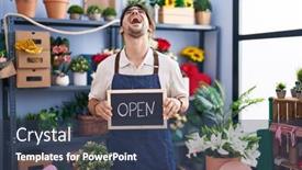  Presentation with long hair man - Slides enhanced with hispanic-man-with-long-hair background and a  colored foreground