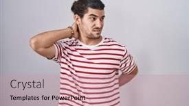  Presentation with long hair man - Presentation design having hispanic-man-with-long-hair background and a  colored foreground