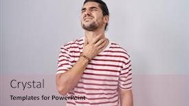  Presentation with sore throat - Theme consisting of hispanic-man-with-long-hair background and a coral colored foreground