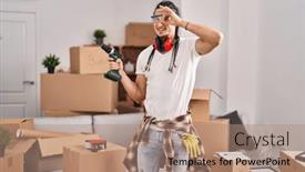  Presentation with long hair man - Theme enhanced with hispanic-man-with-long-hair background and a coral colored foreground