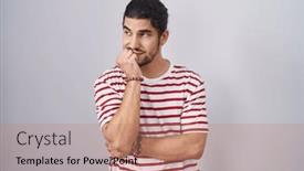  Presentation with nails - Slides featuring hispanic-man-with-long-hair background and a coral colored foreground