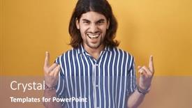  Presentation with rock star - Presentation consisting of hispanic-man-with-long-hair background and a seafoam green colored foreground