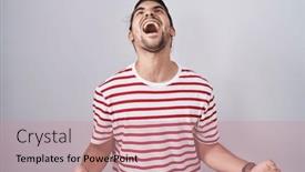  Presentation with long hair man - PPT layouts having hispanic-man-with-long-hair background and a coral colored foreground