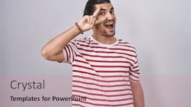  Presentation with long hair man - Slides enhanced with hispanic-man-with-long-hair background and a coral colored foreground