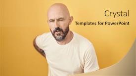  Presentation with backache - Presentation theme enhanced with hispanic-man-with-tattoos-standing background and a yellow colored foreground