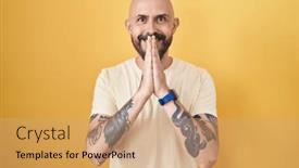  Presentation with forgiveness - Theme with hispanic-man-with-tattoos-standing background and a coral colored foreground