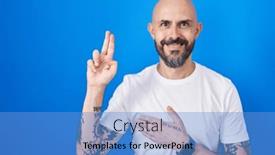  Presentation with chest - Presentation theme enhanced with hispanic-man-with-tattoos-standing background and a teal colored foreground