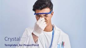  Presentation with nose - PPT theme consisting of hispanic-man-working-as-scientist background and a lemonade colored foreground