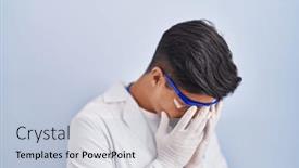  Presentation with sad - PPT layouts enhanced with hispanic-man-working-as-scientist background and a  colored foreground