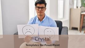  Presentation with depression - Presentation theme featuring hispanic-man-working-on-depression background and a  colored foreground