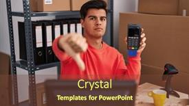  Presentation with negative - Presentation theme featuring hispanic-man-working background and a  colored foreground