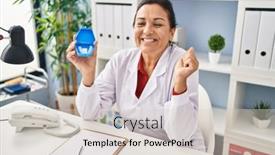  Presentation with orthodontic - Presentation enhanced with hispanic-mature-dentist-woman-holding background and a lemonade colored foreground