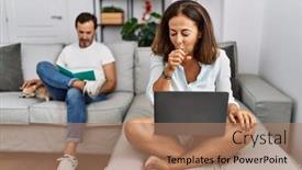  Presentation with home health care - Theme consisting of hispanic-middle-age-couple background and a coral colored foreground