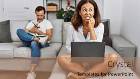  Presentation with anxiety - Slides enhanced with hispanic-middle-age-couple background and a coral colored foreground