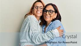  Presentation with daughter mother - Beautiful slides featuring hispanic-mother-and-daughter-smiling backdrop and a light blue colored foreground