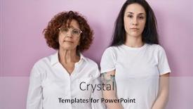  Presentation with pink simple - Slides with hispanic-mother-and-daughter-wearing background and a light gray colored foreground