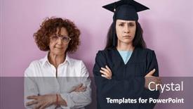  Presentation with ceremony - Slide set enhanced with hispanic-mother-and-daughter-wearing background and a wine colored foreground