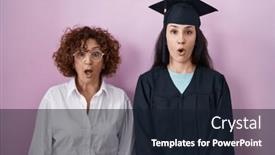  Presentation with ceremony - PPT theme consisting of hispanic-mother-and-daughter-wearing background and a wine colored foreground