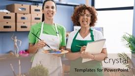  Presentation with tongue - PPT theme enhanced with hispanic-mother-and-daughter background and a coral colored foreground