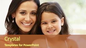  Presentation with daughter mother - Beautiful slide set featuring hispanic mother and daughter backdrop and a red colored foreground