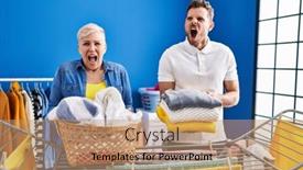  Presentation with clothes - Presentation having hispanic-mother-and-son-hanging background and a  colored foreground