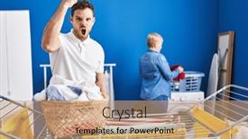  Presentation with yelling - Theme enhanced with hispanic-mother-and-son-hanging background and a coral colored foreground