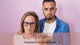  Presentation with together - Slides having hispanic-mother-and-son-standing background and a coral colored foreground