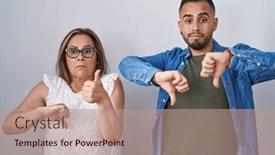  Presentation with conflict - PPT theme with hispanic-mother-and-son-standing background and a coral colored foreground