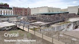  Presentation with tenochtitlan - Slide set featuring hispanic ruins of the aztec background and a gray colored foreground