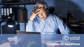  Presentation with memory - Slide deck enhanced with hispanic-senior-man-wearing-call background and a teal colored foreground