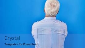  Presentation with elegant man in glasses optics - Presentation design with hispanic-senior-man-wearing-glasses background and a teal colored foreground