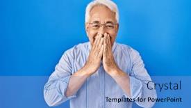  Presentation with scandal - PPT layouts having hispanic-senior-man-wearing-glasses background and a light blue colored foreground