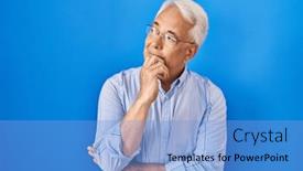  Presentation with glasses - PPT layouts featuring hispanic-senior-man-wearing-glasses background and a  colored foreground